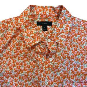 J. CREW Women's Floral Tunic Popover Sz 2 100% Cotton Long Sleeve Ditsy Floral